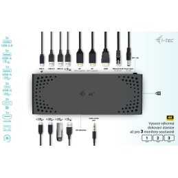 I-tec dokovací stanice Gen2 Thunderbolt 3/ Triple display/ 2x USB-A 3.2/ 2x USB 2.0/ 2x USB-C/ 2x DP/ HDMI/ LAN/ PD 100
