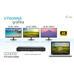 I-tec dokovací stanice Gen2 Thunderbolt 3/ Triple display/ 2x USB-A 3.2/ 2x USB 2.0/ 2x USB-C/ 2x DP/ HDMI/ LAN/ PD 100