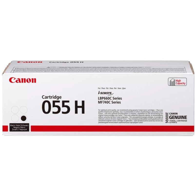 Canon originální toner CRG-055HBk (černý, 7600str.) pro Canon MF742Cdw, MF744Cdw, MF746Cx, LBP663Cdw, LBP664Cx/K/
