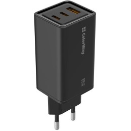 COLORWAY 1x USB a 2x USB-C/ turbo síťová nabíječka/ 65W/ 100V-240V/ Černá