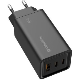 COLORWAY 1x USB a 2x USB-C/ turbo síťová nabíječka/ 65W/ 100V-240V/ Černá