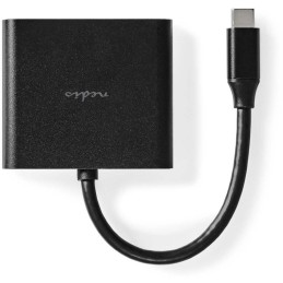 NEDIS USB 3.2 Gen 1 adaptér/ USB-C zástrčka - USB-A zásuvka - USB-C zásuvka/ výstup HDMI/ černý/ box/ 10 cm