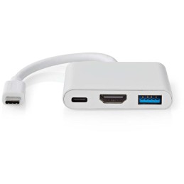 NEDIS USB 3.2 Gen 1 adaptér/ USB-C zástrčka - USB-A zásuvka - USB-C zásuvka/ výstup HDMI/ bílý/ box/ 10 cm