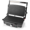 NEDIS kontaktný gril / výkon 1500 W / veľkosť dosky 27,8 x 17 cm / nerezová oceľ / plast / čierno-strieborný