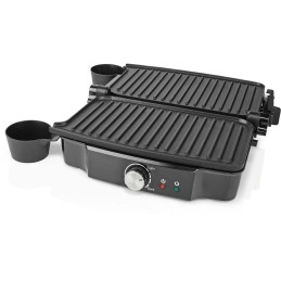 NEDIS kontaktní gril/ výkon 1500 W/ velikost desky 27,8 x 17 cm/ nerezová ocel/plast/ černo-stříbrný