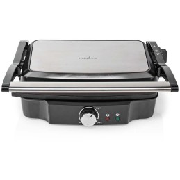 NEDIS kontaktní gril/ výkon 1500 W/ velikost desky 27,8 x 17 cm/ nerezová ocel/plast/ černo-stříbrný