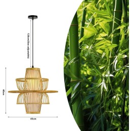IMMAX BOHO PINCHOS designové závěsné svítidlo, D45cm, E27, bambusové dřevo