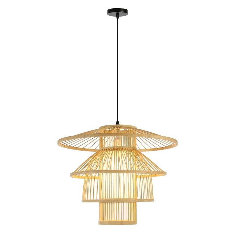 IMMAX BOHO PINCHOS designové závěsné svítidlo, D50cm, E27, bambusové dřevo