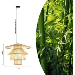 IMMAX BOHO PINCHOS designové závěsné svítidlo, D50cm, E27, bambusové dřevo