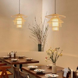 IMMAX BOHO PINCHOS designové závěsné svítidlo, D50cm, E27, bambusové dřevo
