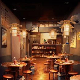 IMMAX BOHO PINCHOS designové závěsné svítidlo, D50cm, E27, bambusové dřevo