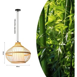 IMMAX BOHO PINCHOS designové závěsné svítidlo, D40cm, E27, bambusové dřevo