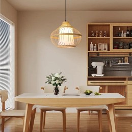 IMMAX BOHO PINCHOS designové závěsné svítidlo, D40cm, E27, bambusové dřevo