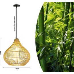 IMMAX BOHO PELO designové závěsné svítidlo, D40cm, E27, přírodní ratan