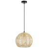 Designerska lampa wisząca IMMAX BOHO PELO, śr.30cm, E27, rattan naturalny