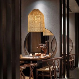 IMMAX BOHO PELO designové závěsné svítidlo, D35cm, E27, přírodní ratan