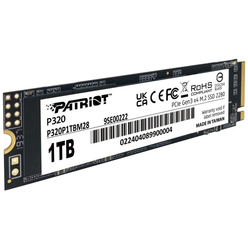 PATRIOT P320 1TB SSD / Interní / M.2 PCIe Gen3 x4 NVMe 1.3 / 2280