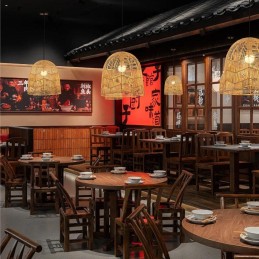 IMMAX BOHO PELO designové závěsné svítidlo, D40cm, E27, přírodní ratan