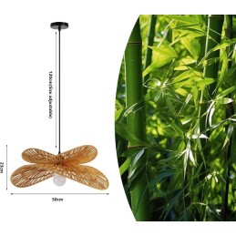 IMMAX BOHO MARIPOSA designové závěsné svítidlo, D50cm, E27, přírodní juta
