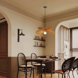 IMMAX BOHO MARIPOSA designové závěsné svítidlo, D50cm, E27, přírodní juta