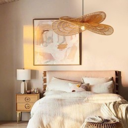 IMMAX BOHO MARIPOSA designové závěsné svítidlo, D80cm, E27, přírodní juta