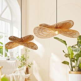 IMMAX BOHO MARIPOSA designové závěsné svítidlo, D80cm, E27, přírodní juta