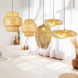 IMMAX BOHO HILO designové závěsné svítidlo, D38cm, E27. bambus