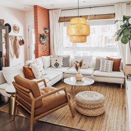 IMMAX BOHO HILO designové závěsné svítidlo, D50cm, E27, bambus