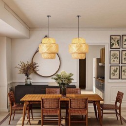 IMMAX BOHO HILO designové závěsné svítidlo, D50cm, E27, bambus