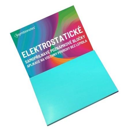 SYMBIO elektrostatické poznámkové bločky Symbionotes/ 190x100 mm/ tyrkysové/ 100 pack