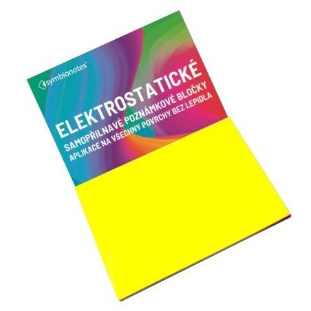 SYMBIO elektrostatické poznámkové bločky Symbionotes/ 70x100 mm/ žluté/ 100 pack