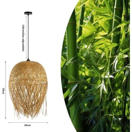 IMMAX BOHO HILO designové závěsné svítidlo, D45cm, E27, bambus