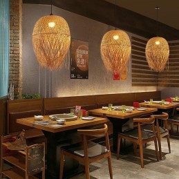 IMMAX BOHO HILO designové závěsné svítidlo, D45cm, E27, bambus