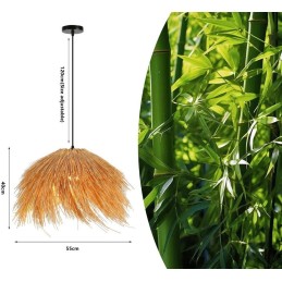 IMMAX BOHO NATURALEZA designové závěsné svítidlo, D55cm, E27, přírodní ratan