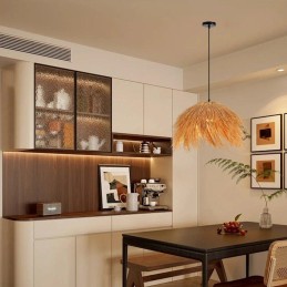 IMMAX BOHO NATURALEZA designové závěsné svítidlo, D55cm, E27, přírodní ratan