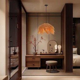 IMMAX BOHO NATURALEZA designové závěsné svítidlo, D55cm, E27, přírodní ratan