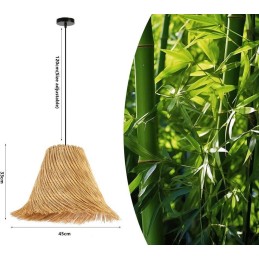 IMMAX BOHO NATURALEZA designové závěsné svítidlo, D45cm, E27, přírodní ratan