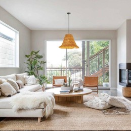 IMMAX BOHO NATURALEZA designové závěsné svítidlo, D45cm, E27, přírodní ratan