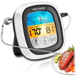 HELMER digitální vpichový kuchyňský teploměr TM 23/ LCD displej/ - 20 až 300 °C/ černo-stříbrný