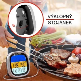 HELMER digitální vpichový kuchyňský teploměr TM 23/ LCD displej/ - 20 až 300 °C/ černo-stříbrný