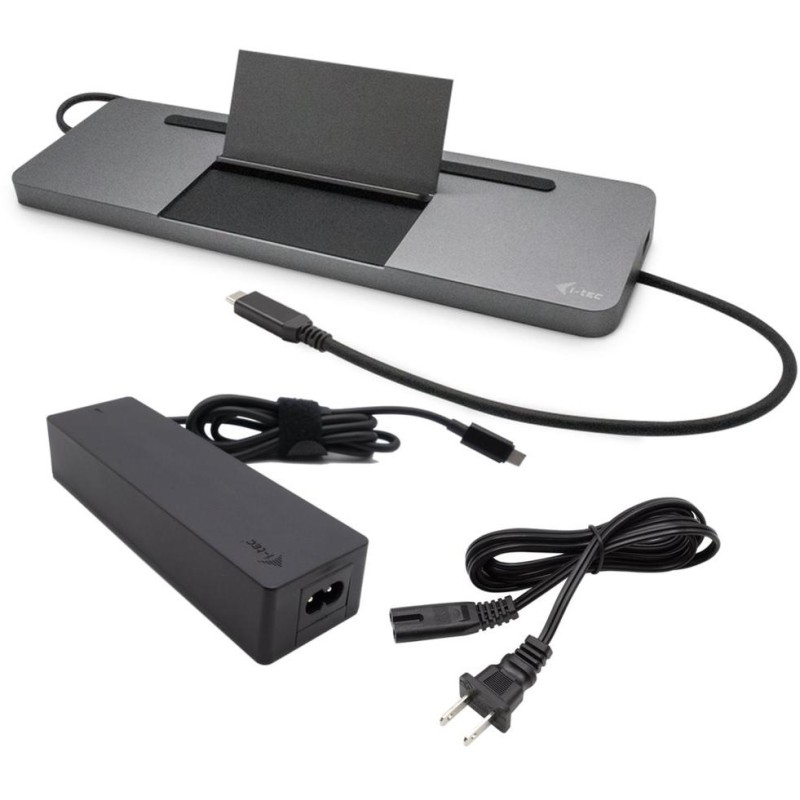 I-tec dokovací stanice USB-C Metal Ergonomic 4K 3x Display, Power Delivery 85W + univerzální nabíječka 100W (bundle)