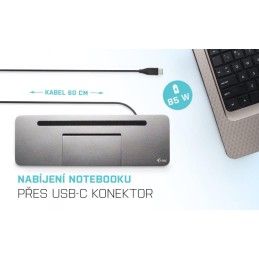 I-tec dokovací stanice USB-C Metal Ergonomic 4K 3x Display, Power Delivery 85W + univerzální nabíječka 100W (bundle)