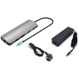 I-tec dokovací stanice USB-C Metal Nano 2x HDMI, Power Delivery 100W + univerzální nabíječka 100W (bundle)