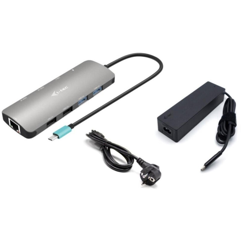I-tec dokovací stanice USB-C Metal Nano 2x HDMI, Power Delivery 100W + univerzální nabíječka 100W (bundle)