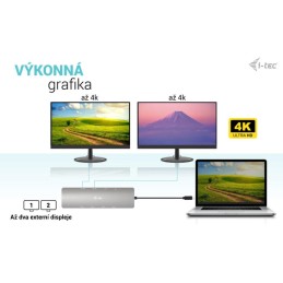 I-tec dokovací stanice USB-C Metal Nano 2x HDMI, Power Delivery 100W + univerzální nabíječka 100W (bundle)