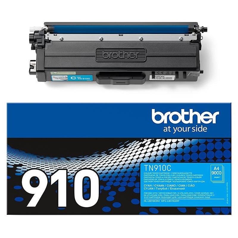 BROTHER toner TN-910C pro HL-L9310CDW/MFC-L9570CDW / 9.000 stran, / azurový