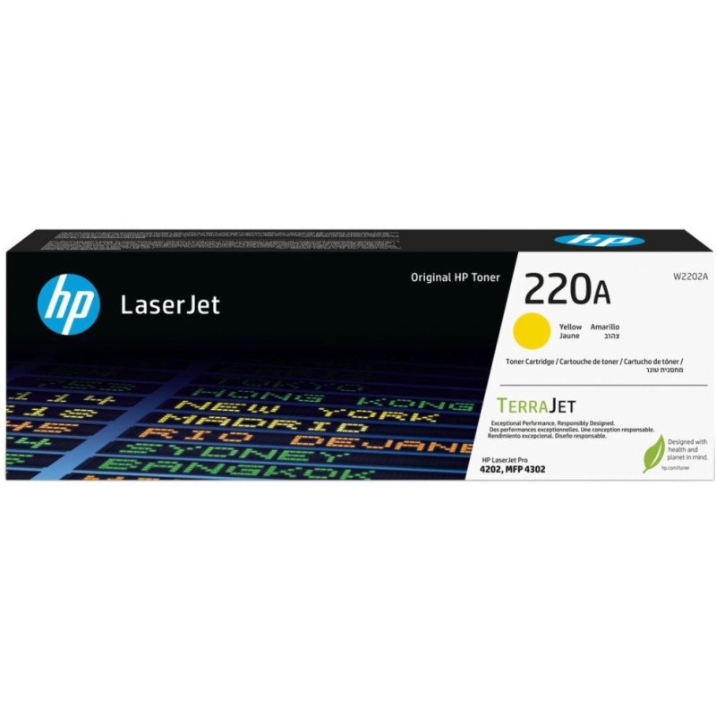 HP toner 220A - Žlutý 1800str. (W2202A) - pro Color LaserJet Pro 4202de, 4202dn, 4202dw