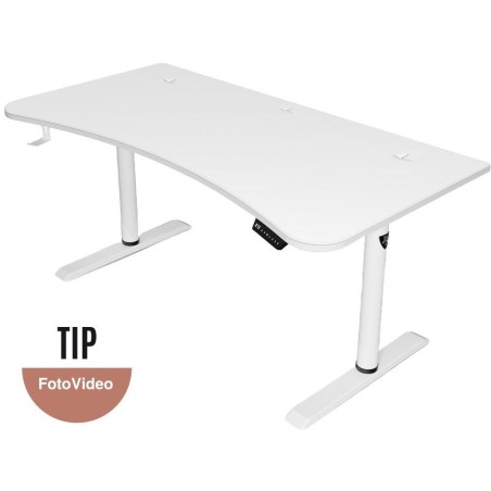 AROZZI herní stůl ARENA MOTO WHITE/ motorizovaný/ nastavení výšky 72 - 118 cm/ bílý