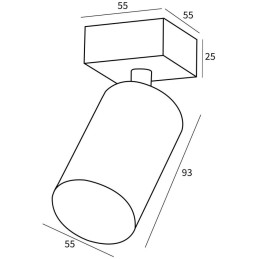 IMMAX PUNTO-1 stropní, nástěnné, bodové svítidlo, černé, pro zdroj typu GU10