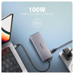 AXAGON multi USB-C 6v1 hub / HMC-6G2L / USB 3.2 Gen2 / 1x PD 100W / 1x USB-C / 2x USB-A / HDMI / 1x GLAN / 15cm
